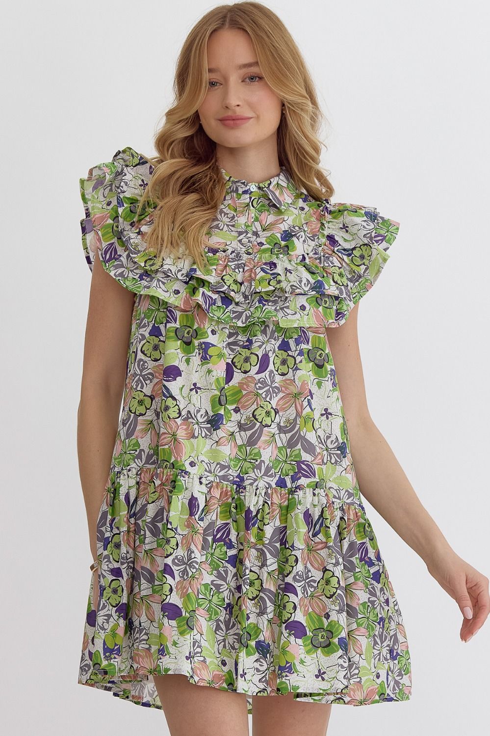 Collared Floral Dress