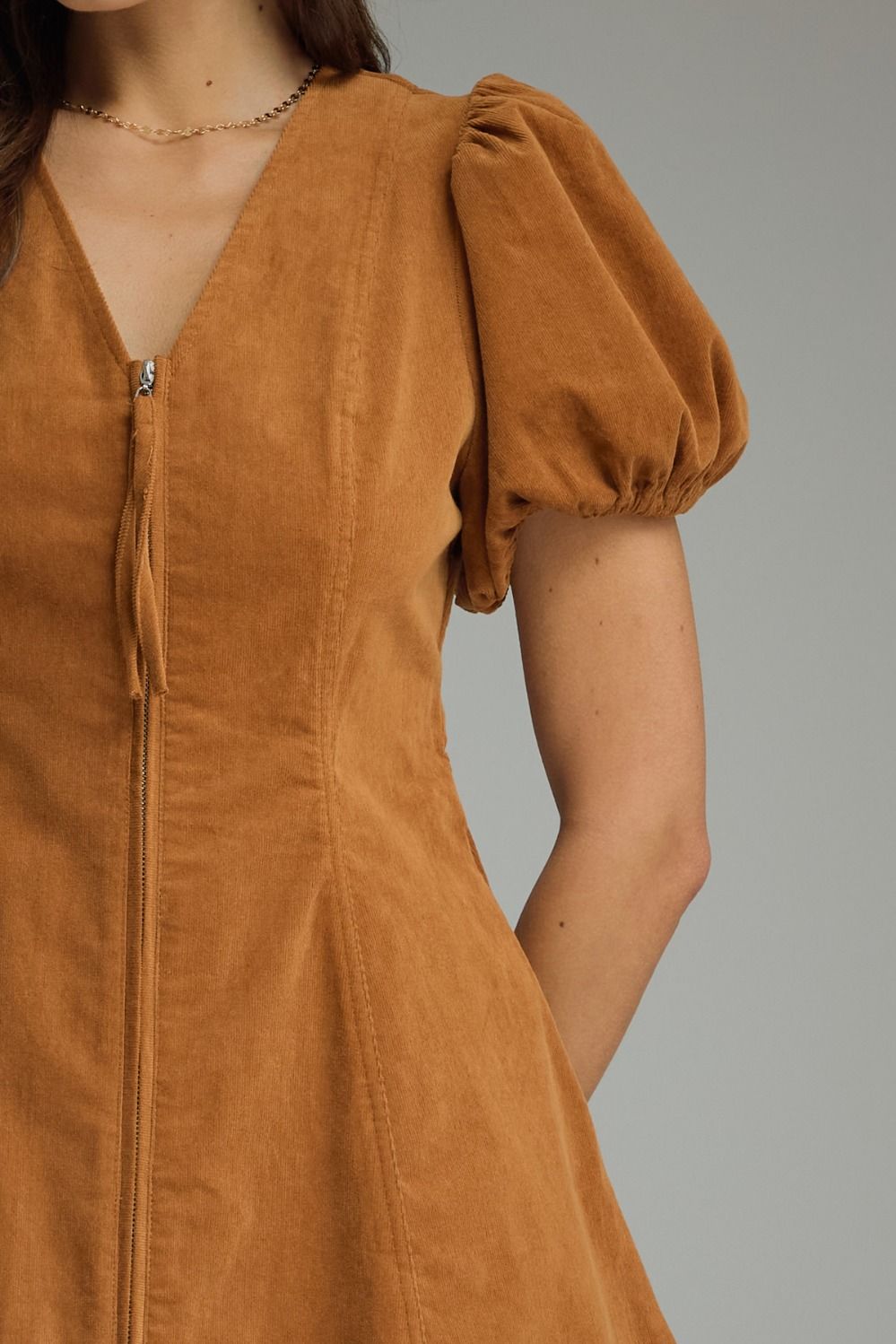 Puff Sleeve Zip Dress