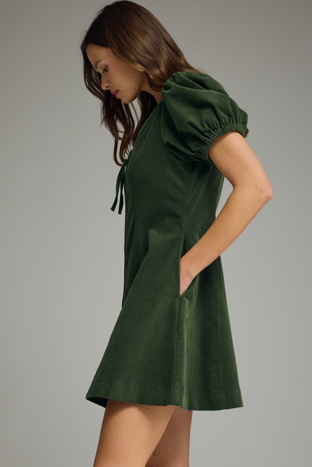 Puff Sleeve Zip Dress