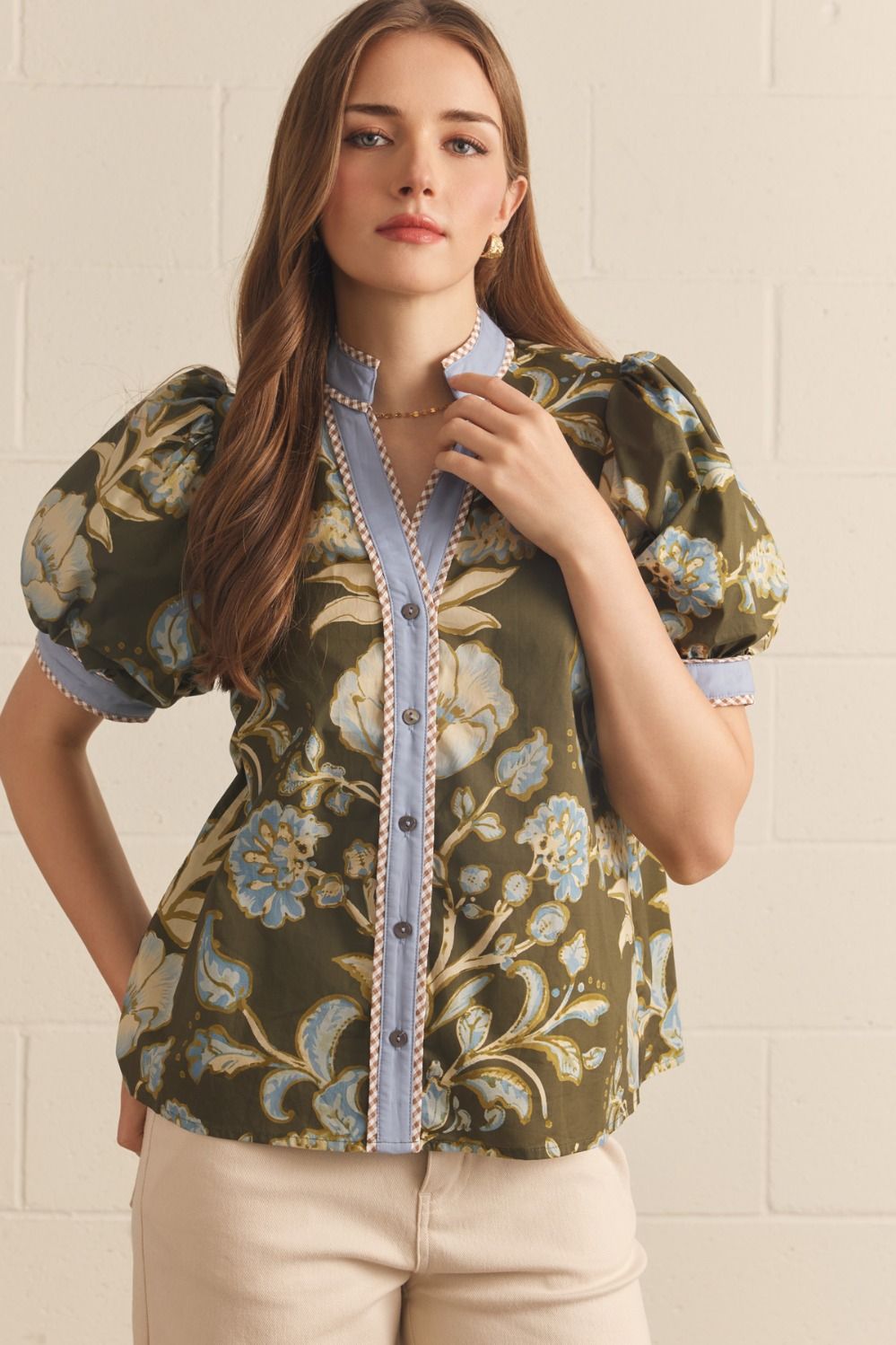 Puff Sleeve Floral Top