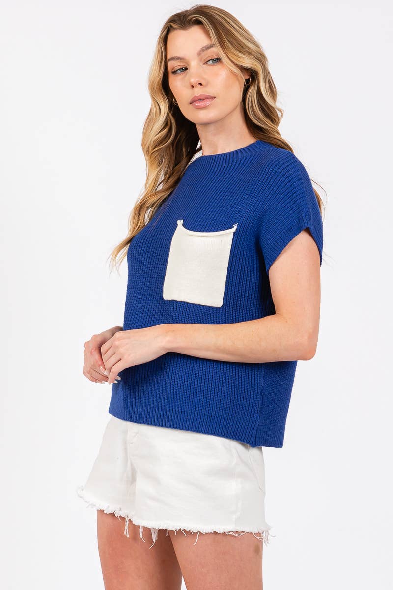 COLOR BLOCKED SWEATER TOP