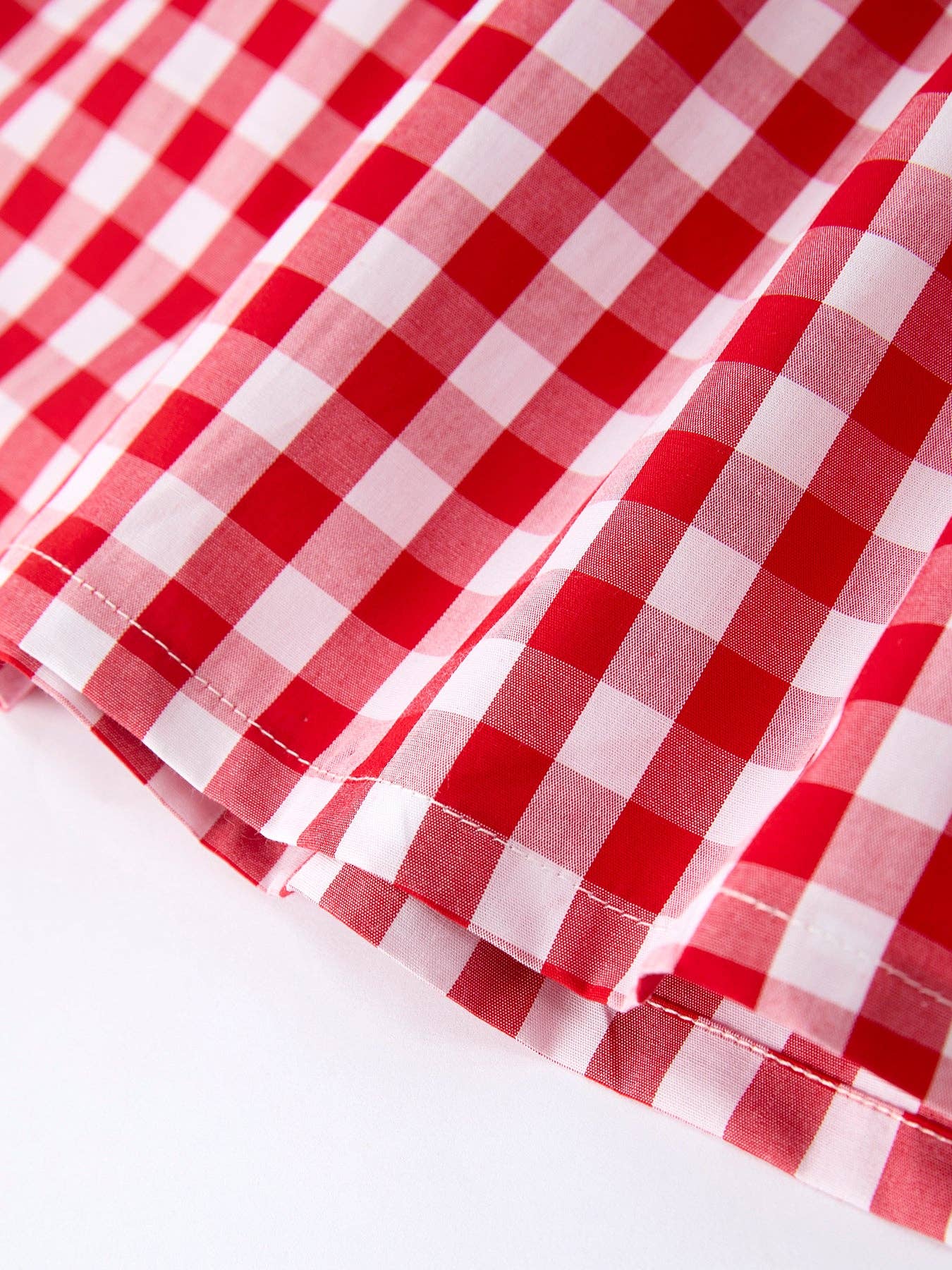 Red Checked Smocked Dress