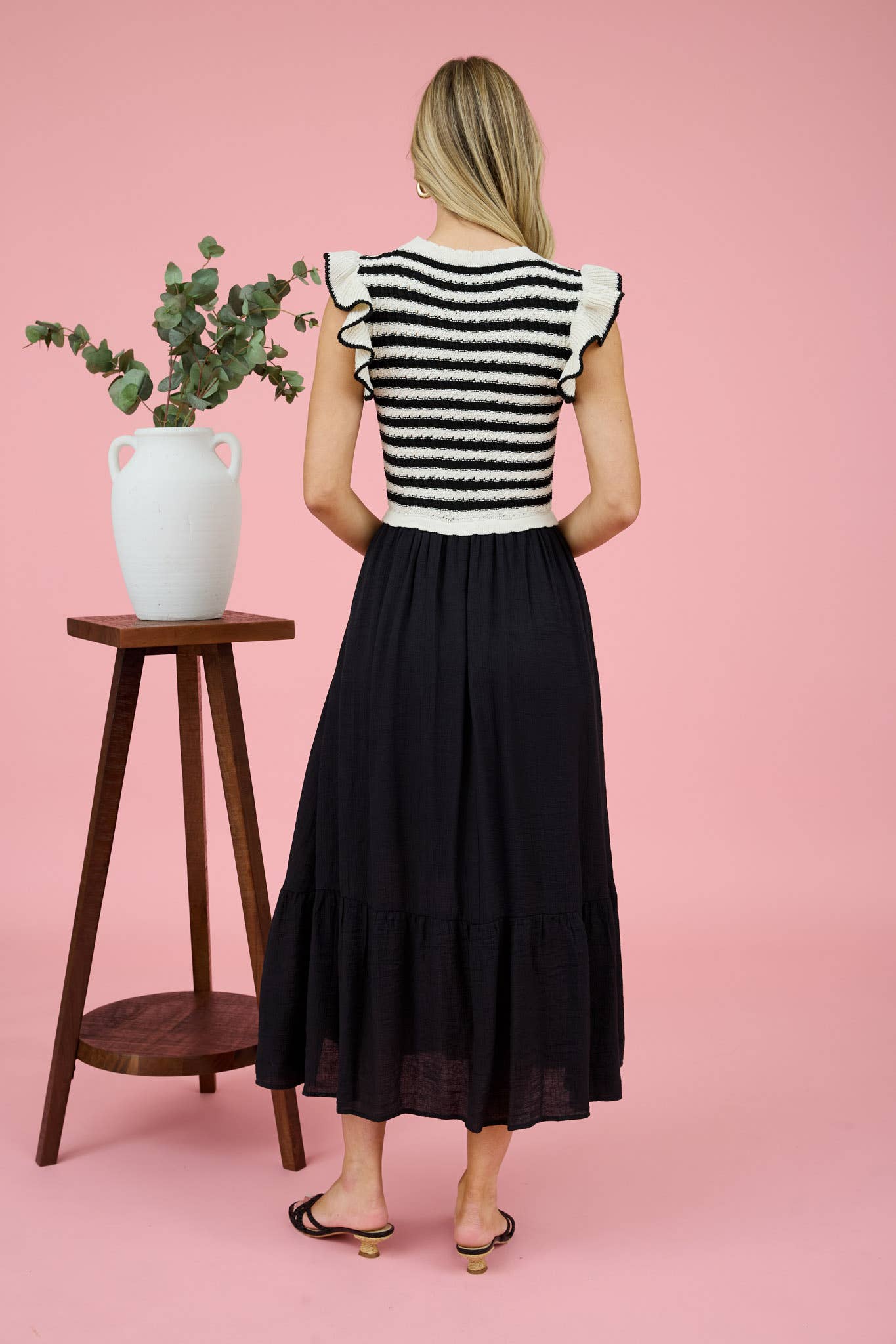 STRIPE TOP MIDI DRESS
