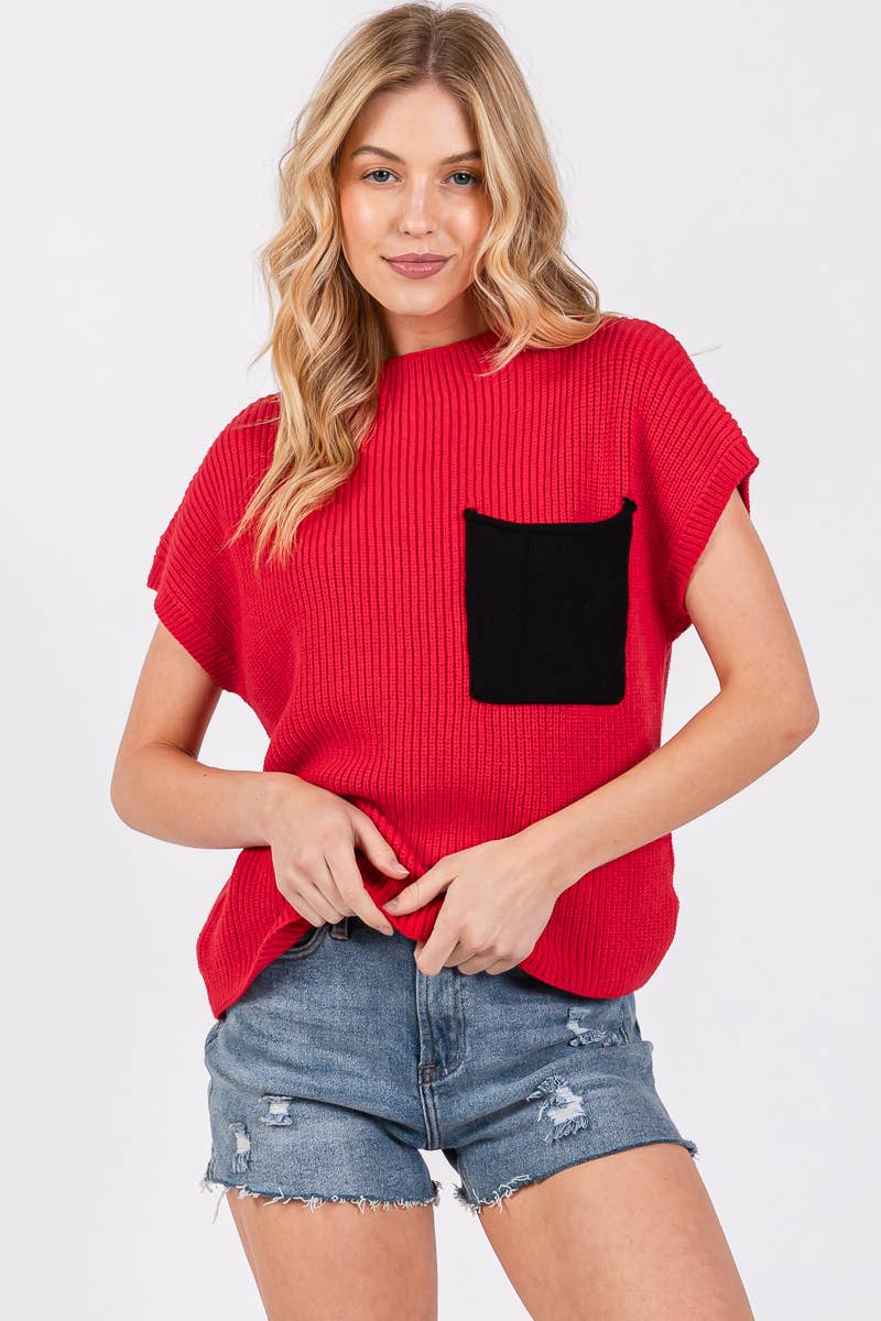 COLOR BLOCKED SWEATER TOP