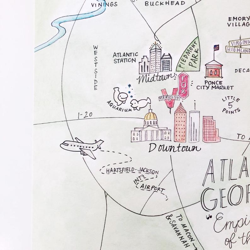 Atlanta Map Greeting Card