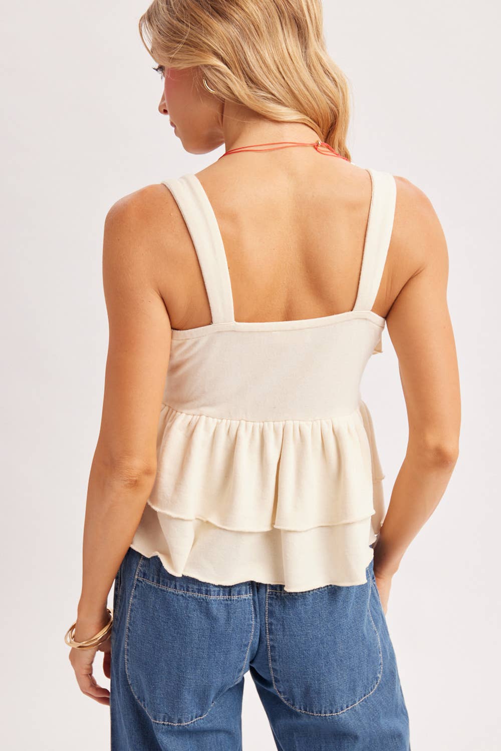 RUFFLE TIERED CAMI TOP