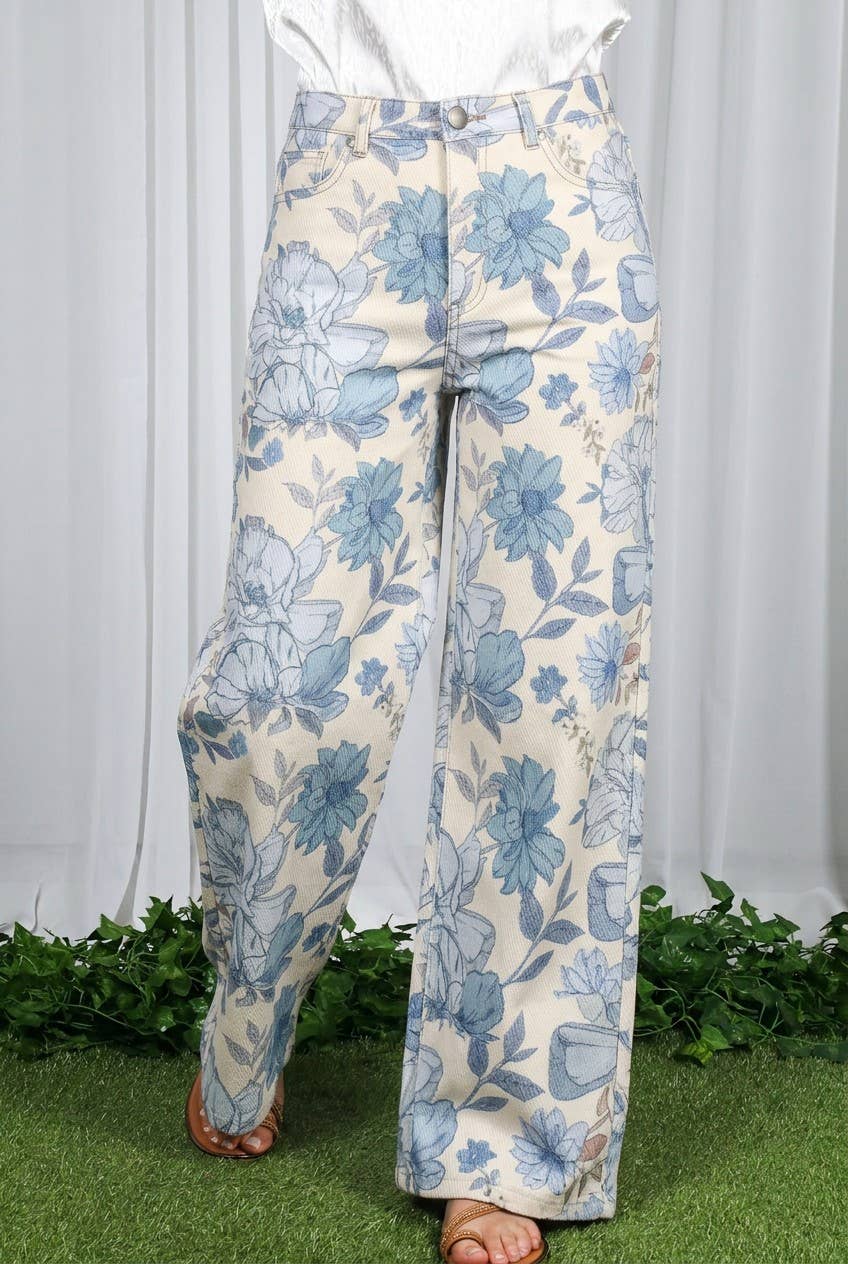 Floral Straight Leg Jeans