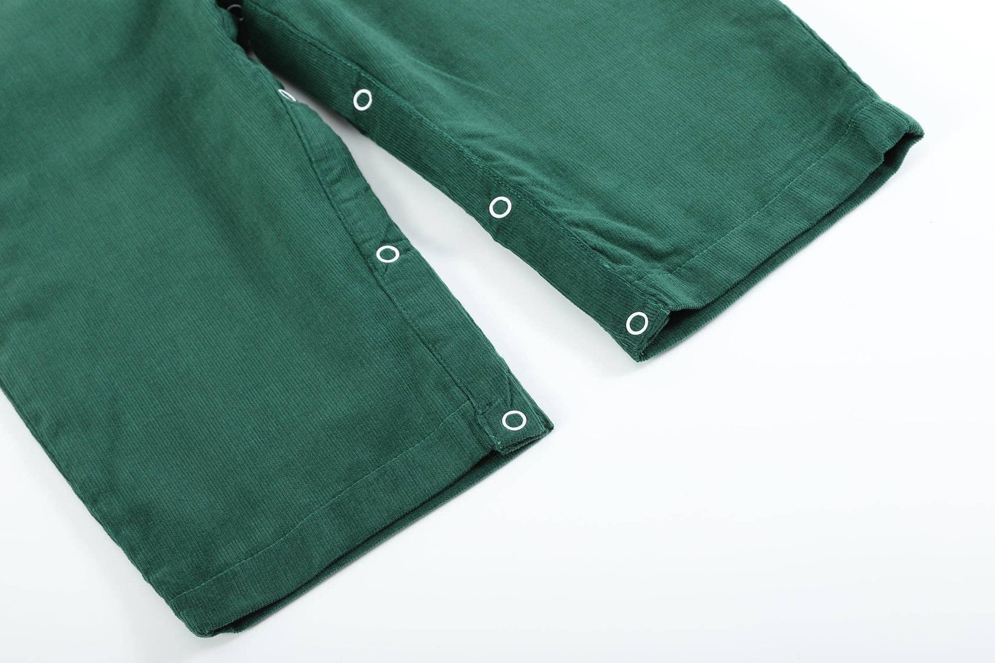 Green Corduroy Smocked Overalls