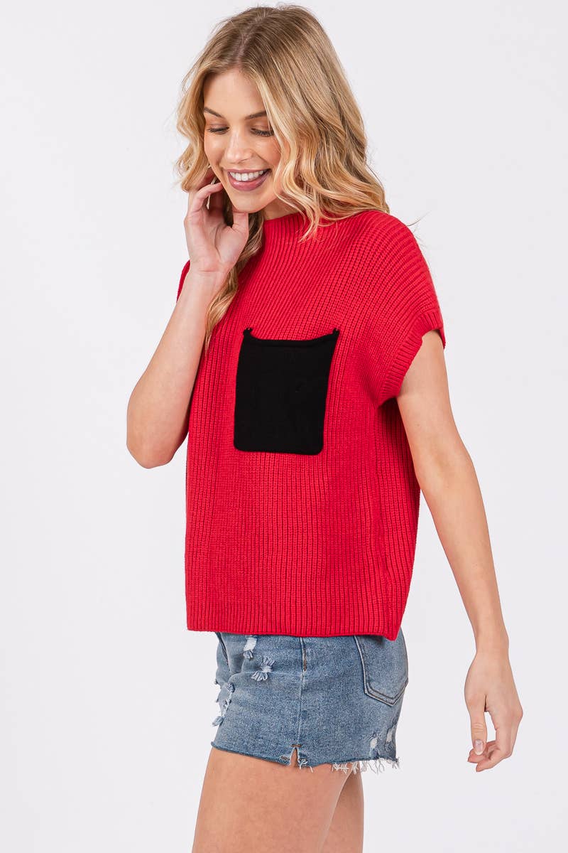 COLOR BLOCKED SWEATER TOP