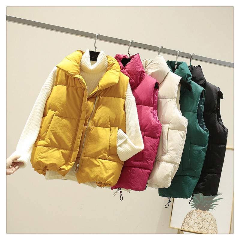 Puffer vest w/ waist toggles