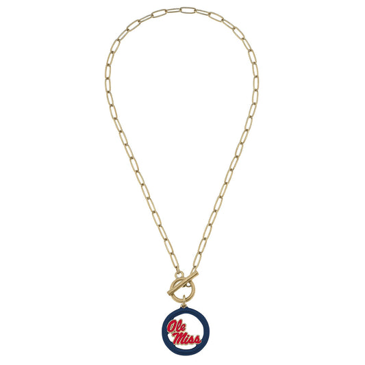 Ole Miss T-Bar Necklace