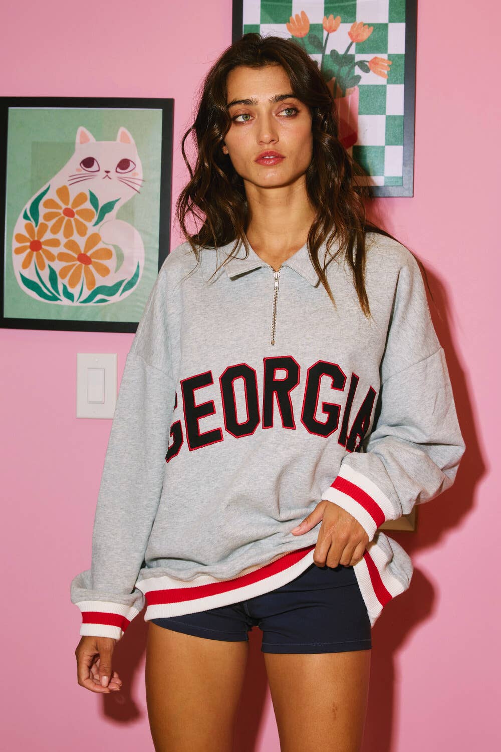 GEORGIA Stripe Banded Sweatshirt