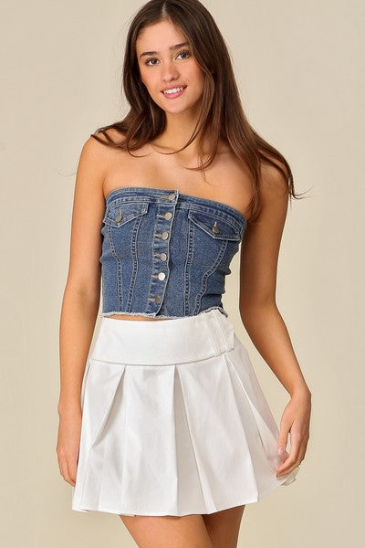 Strapless Denim Top