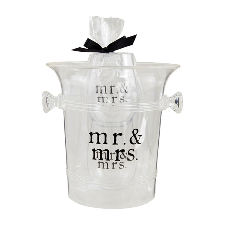 Mr & Mrs Ice Bucket/Glass Set