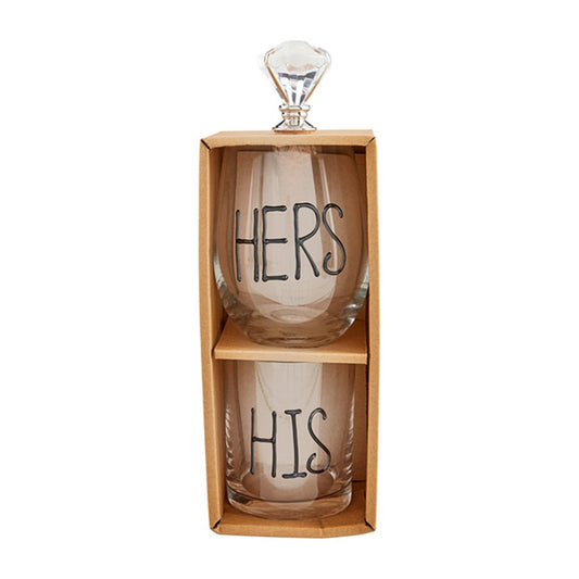 His & Hers Glass/Stopper Set