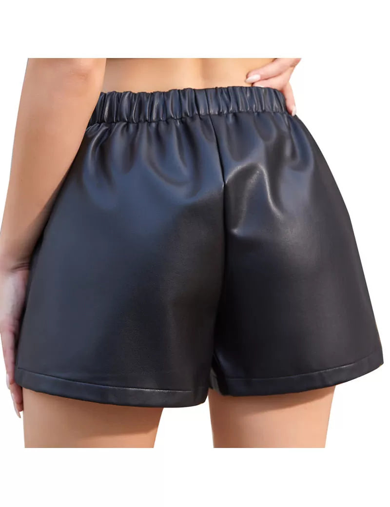 Black Leather Shorts